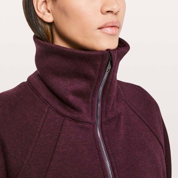 LULULEMON Plush Times Jacket Heathered Dark Adobe Maroon 6 - Picture 2 of 11